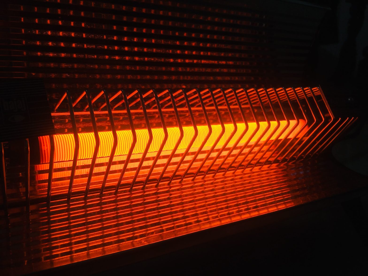 Close up of a gas heater